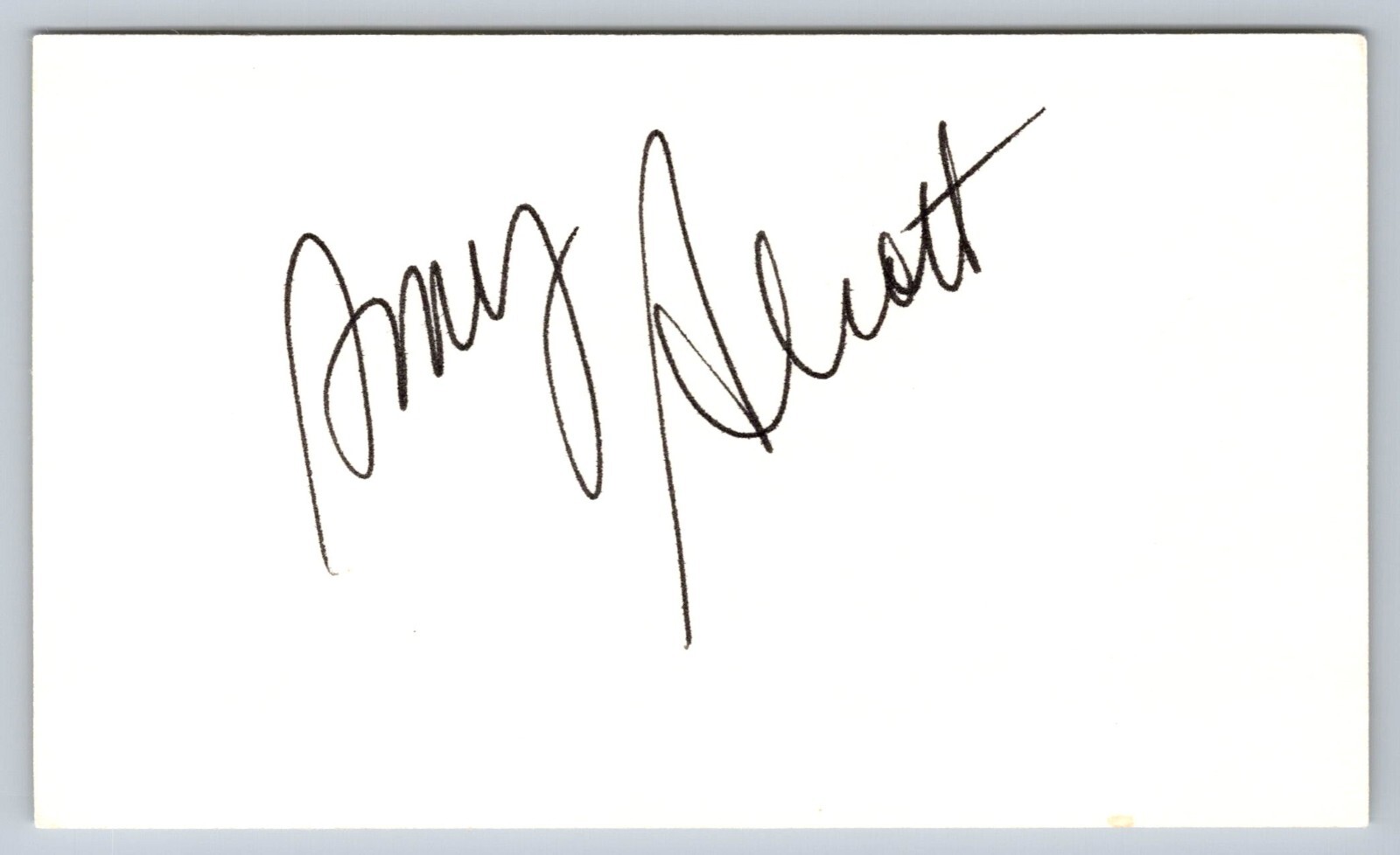 Amy Alcott hand signed Index Card - LPGA Golfer - Golf HOF