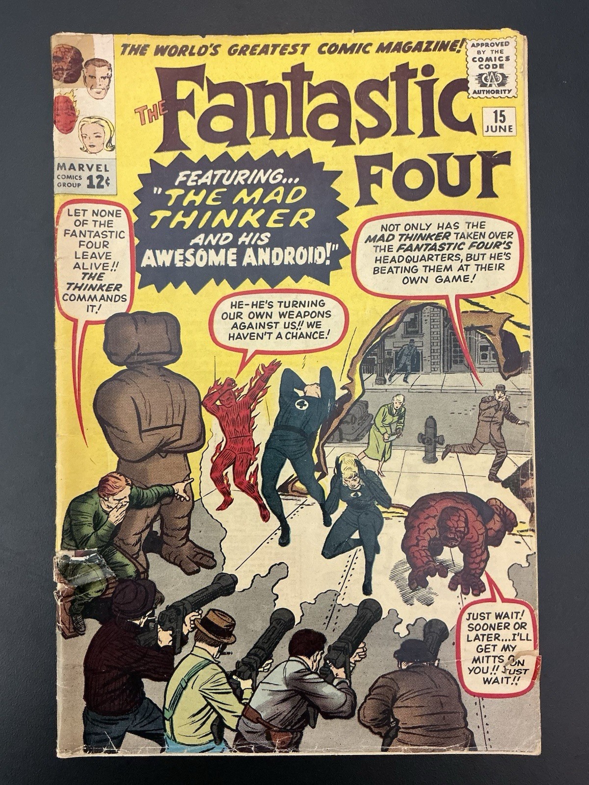 Fantastic Four #15 GD 2.0 Mad Thinker Jack Kirby Art (Marvel, 1963)