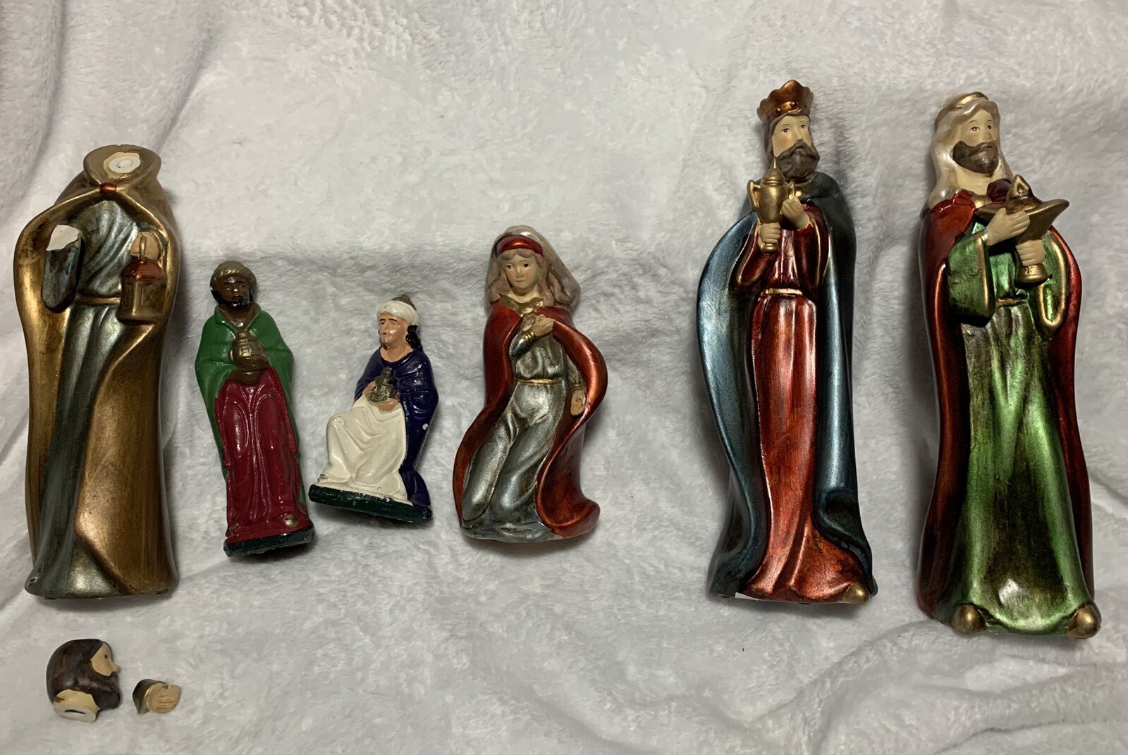 6 GREENBRIER Int'l Nativity Figures Set Porcelain Hand Painted Christmas *READ* 6 GREENBRIER Int'l Nativity Figures Set Porcelain Hand Painted Christmas *READ*