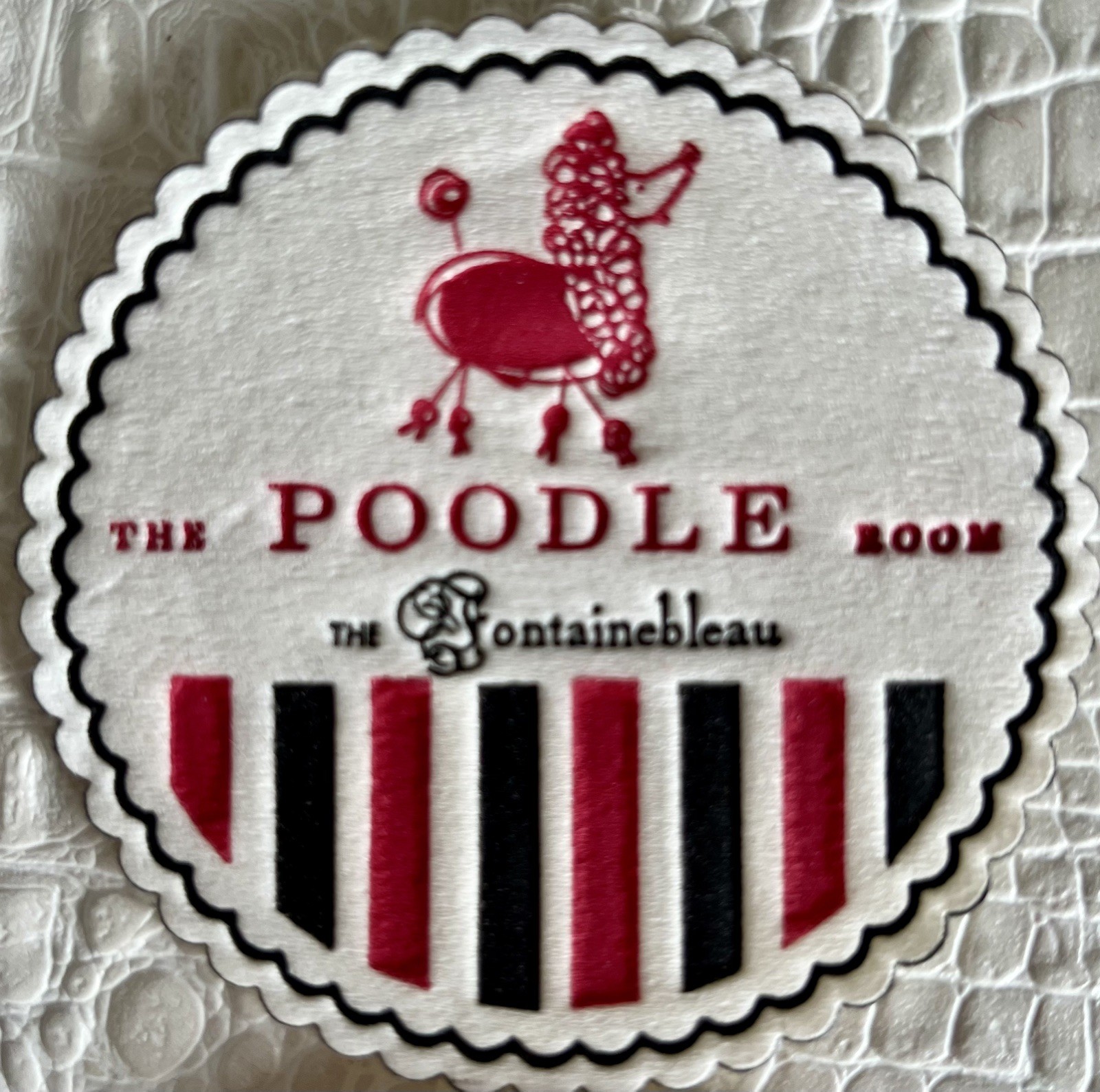 Vintage The Poodle Room Coasters Fontainebleau Hotel Miami Beach 8 pcs 1980’s