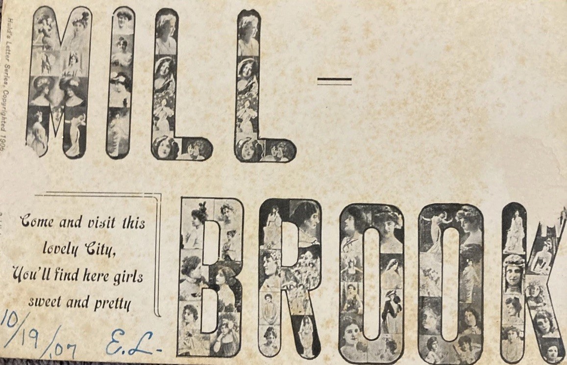 1907 Ad Boasting Where The Pretty Girls Are Millbrook NY Postcard Lots Of Faces