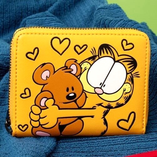 ✿ New LOUNGEFLY Zip Wallet GARFIELD HUGS POOKY Teddy Bear Love Cat Nickelodeon