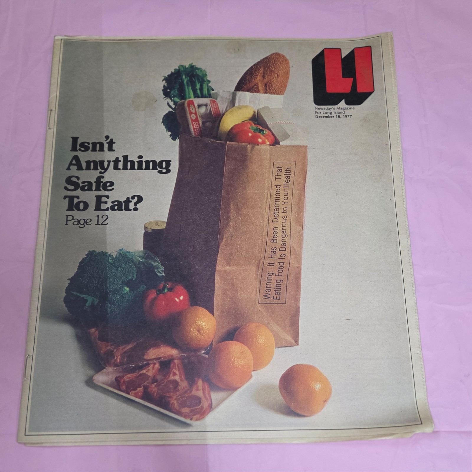 Vintage Newsday LI Magazine Dec 18 1977 Food Safety Health Long Island