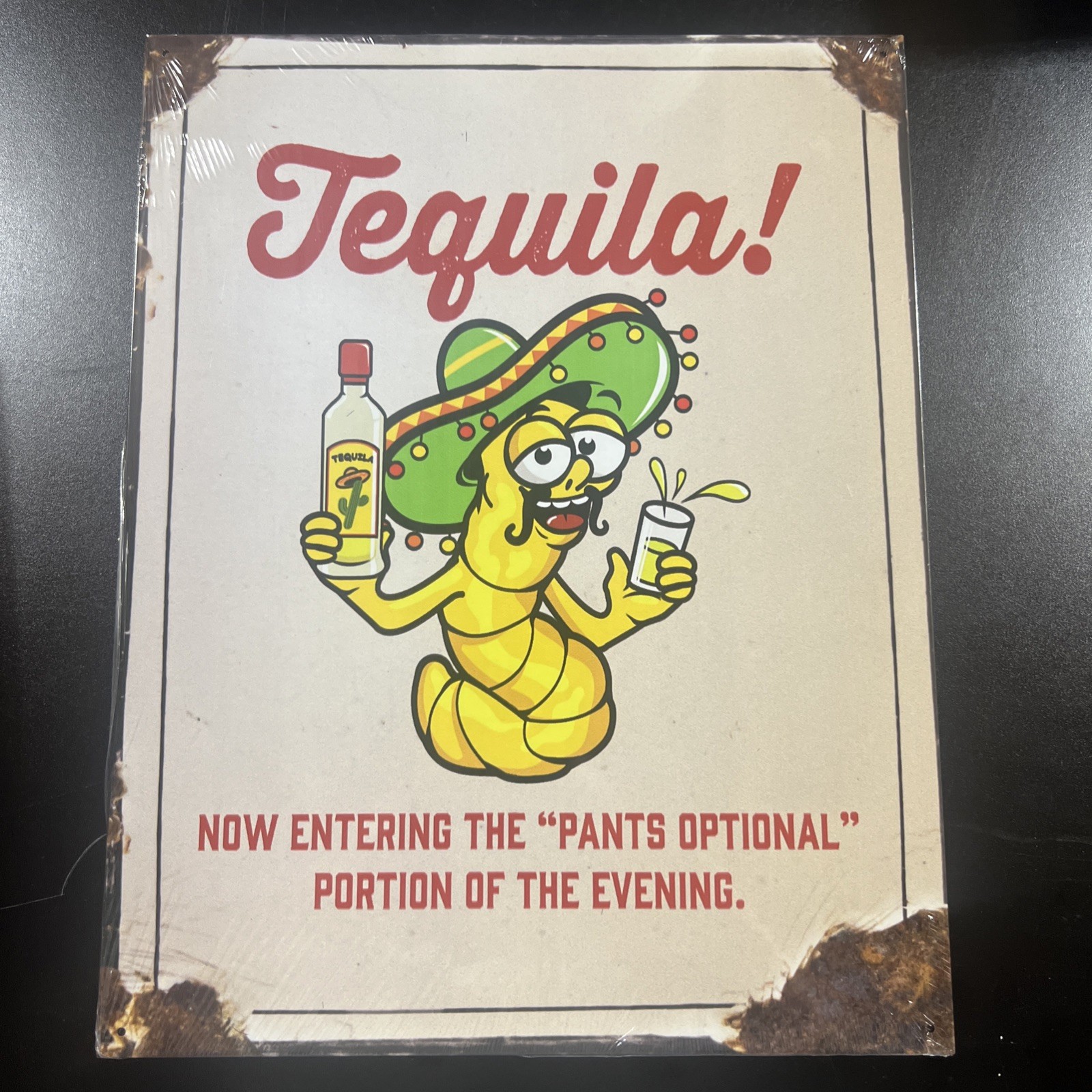 Tequila, Antique Rustic Metal Sign Great Classic. Great For Garage,Dorm,ManCave￼