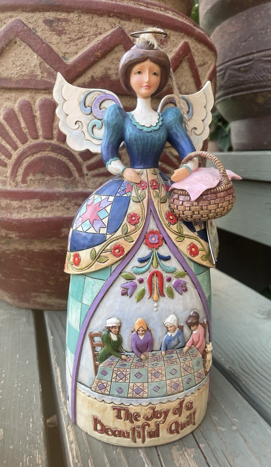 Jim Shore Figurine Joy of a Beautiful Quilt Angel Doll Mniature 2012