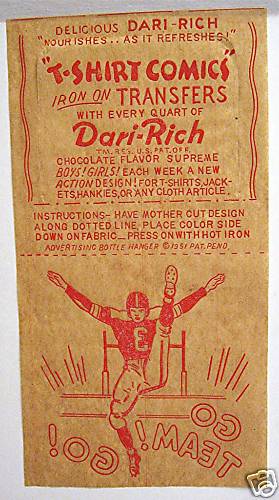 Vintage Dari Rich 1951 Milk Bottle Hanger Old Football Transfer Old Store Stock