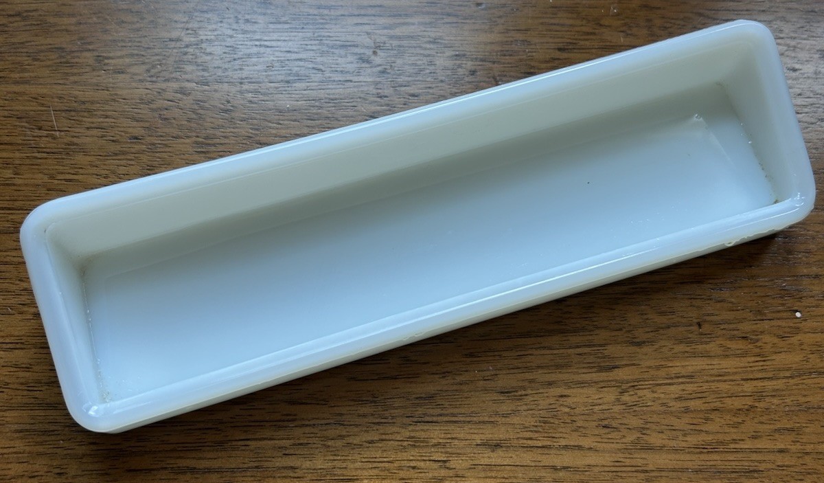 Vintage 50s American Cabinet Co Milk Glass Organizer Tray USA