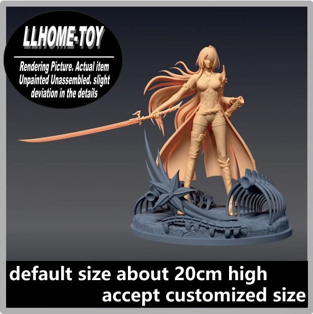 Anime Acheron Sword Fight Resin 3D Print GK Figure DIY Model Unpainted