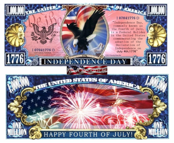 10 Pack USA Independence Money Collectible American Freedom Million Dollar Bills