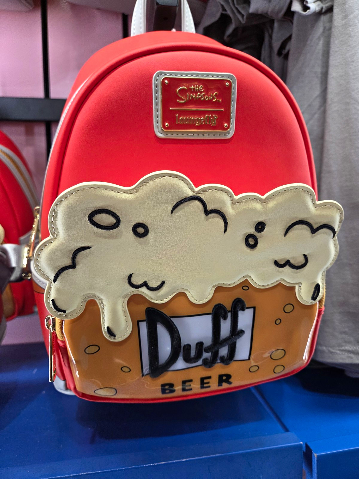 Loungefly The Simpsons Duff Beer Man Mini Backpack Faux Leather Adjustable 95$