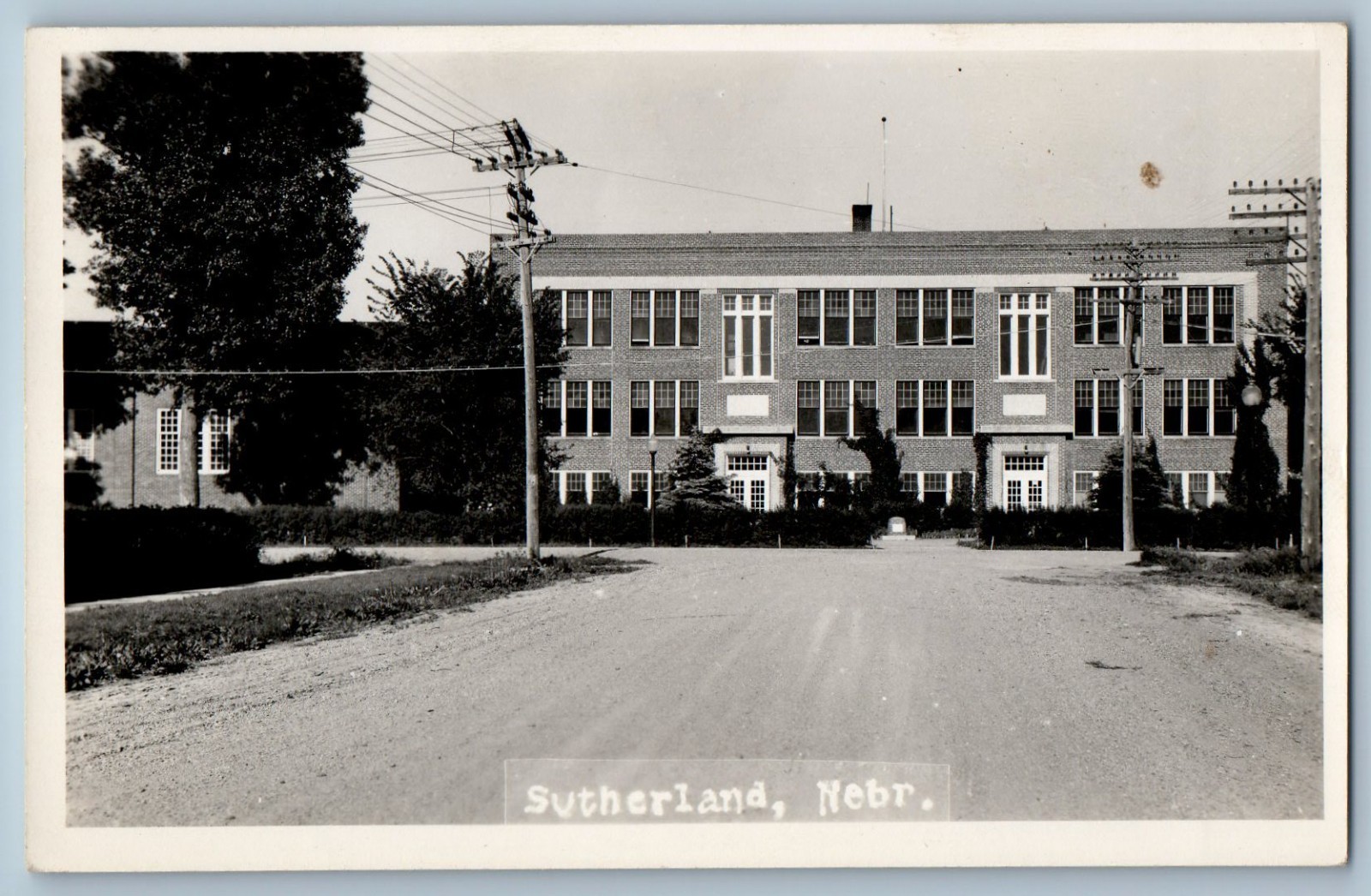 c1940\'s High School Building Sutherland Nebraska NE RPPC Photo Vintage Postcard c1940\'s High School Building Sutherland Nebraska NE RPPC Photo Vintage Postcard