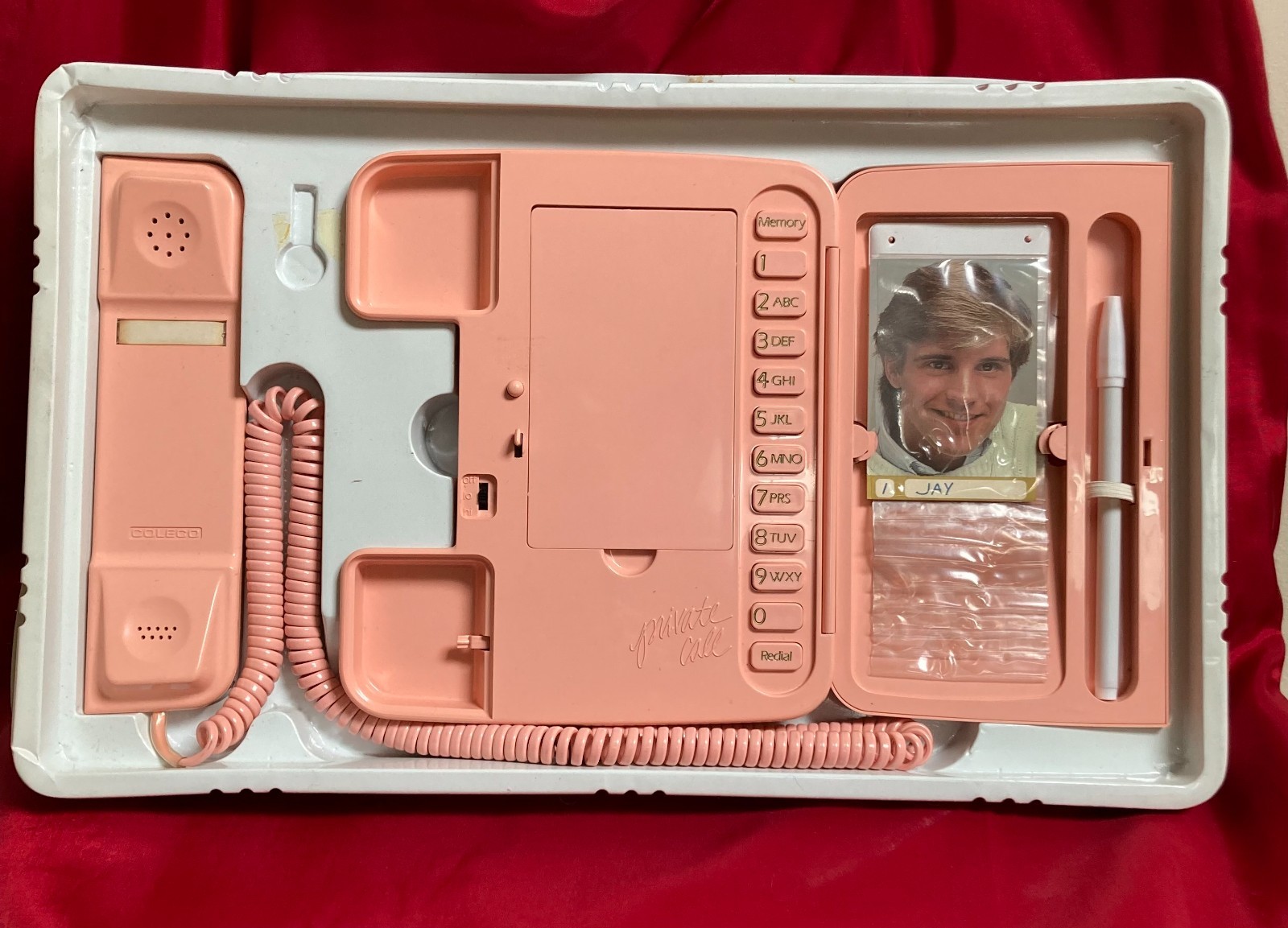 1984 Coleco Private Call Pink Telephone PRE-PRODUCTION Sample - Unused w/Box