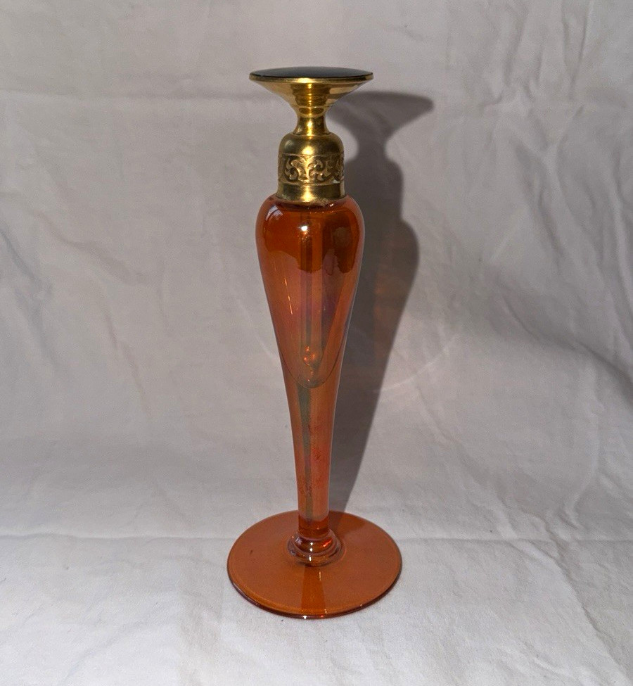 Vintage Art Deco Devilbliss Amber  Glass Perfume Bottle