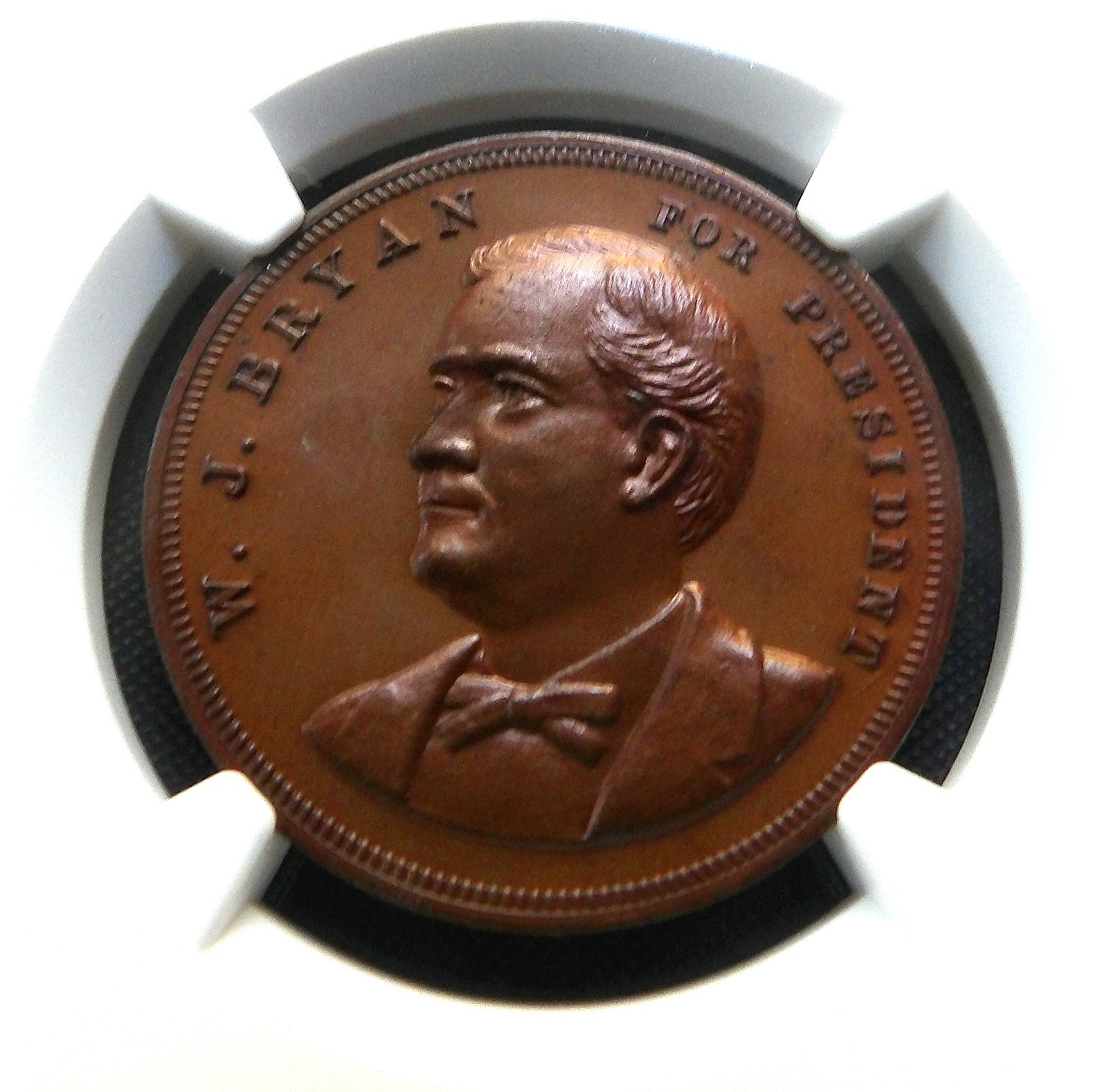 1900 William Jennings Bryan Democratic Presidential Campaign Medal NGC MS64 BN