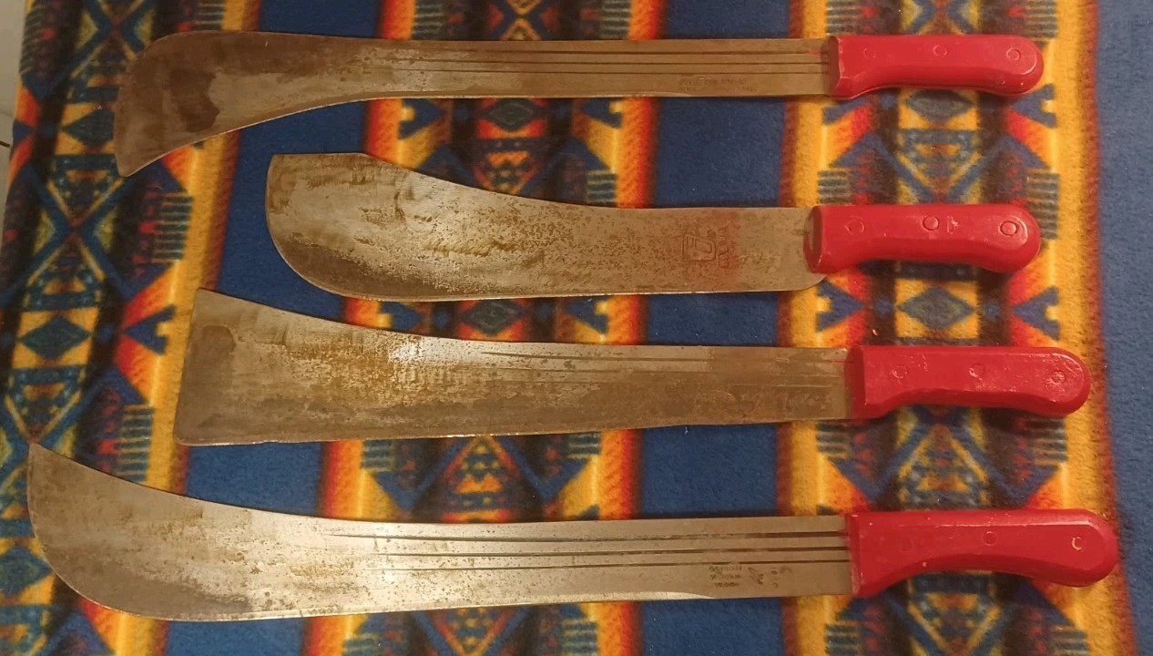 Vtg Martindale Birmingham Fixed Blade Machete Bowie Crocodile Knife Lot Of 4 