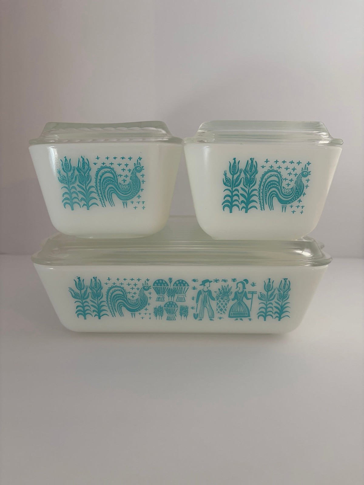 Vintage Pyrex Amish Butterprint Refrigerator Dish Set 501 502 503 Complete 8 Pc