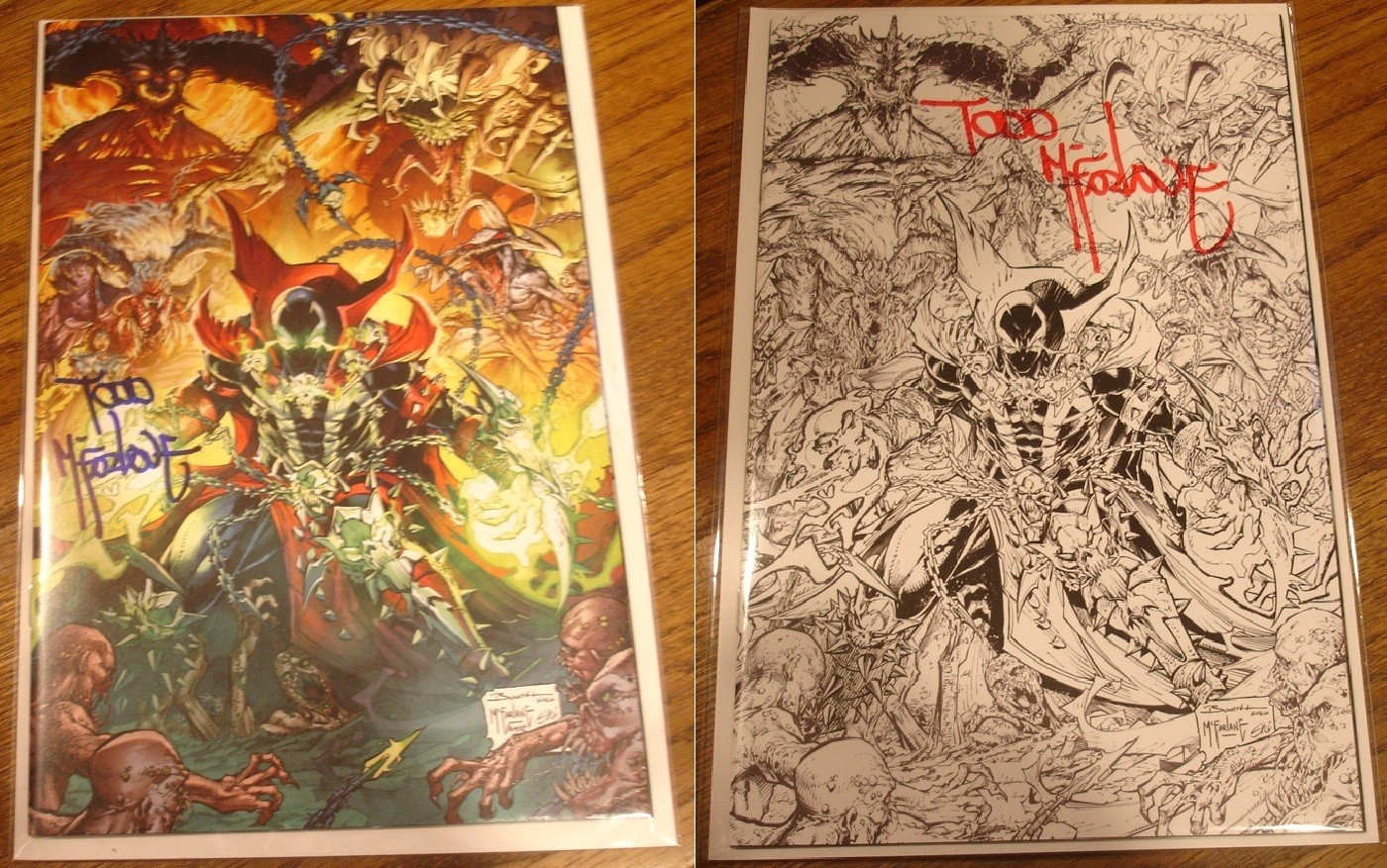 SPAWN SIGNED TODD McFARLANE 2 PACK SET COLOR B&W NYCC 2026 EXCLUSIVE SPAWN SIGNED TODD McFARLANE 2 PACK SET COLOR B&W NYCC 2026 EXCLUSIVE
