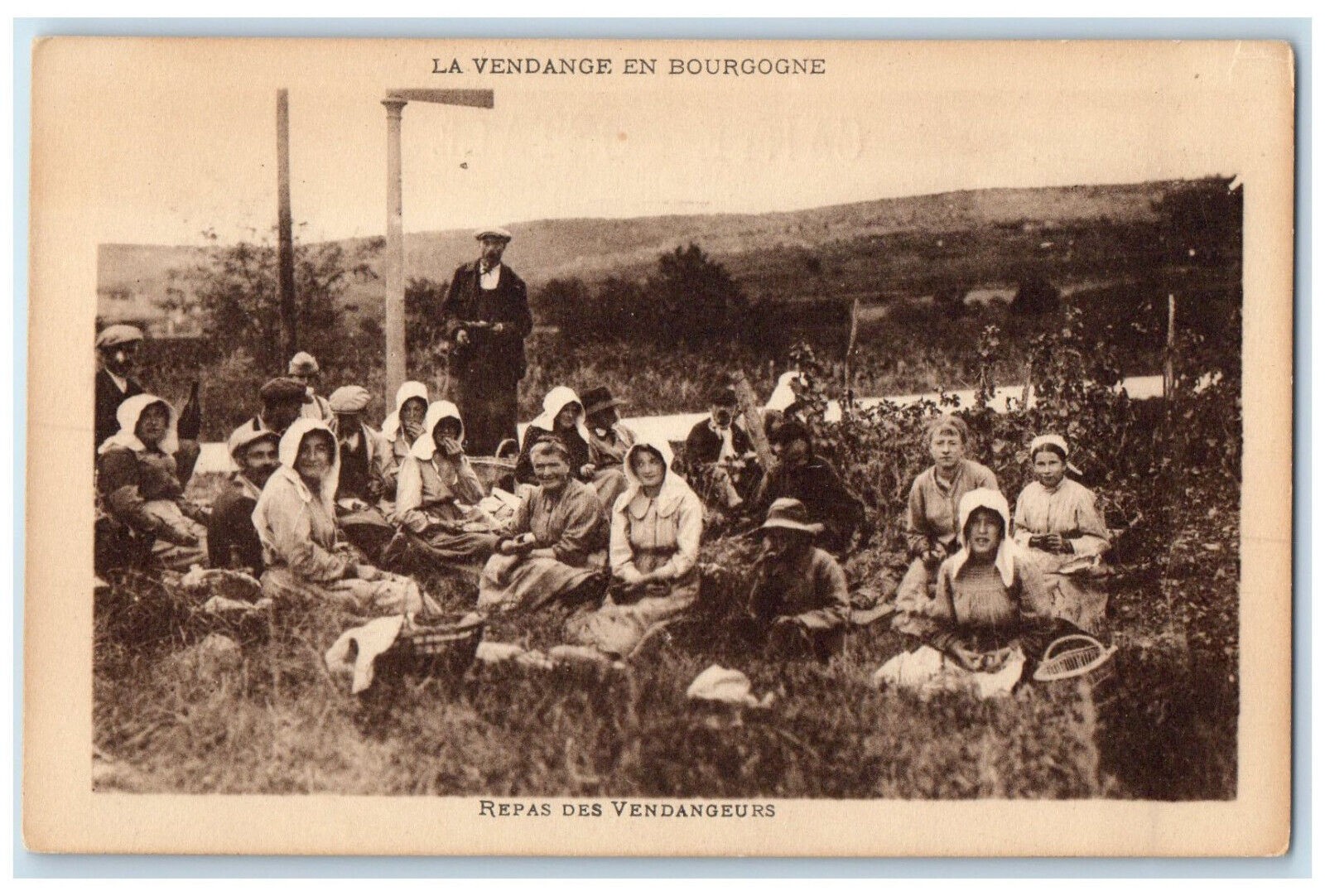 c1940\'s The Harvest In Burgundy Meal Of The Harvesters France Postcard c1940\'s The Harvest In Burgundy Meal Of The Harvesters France Postcard