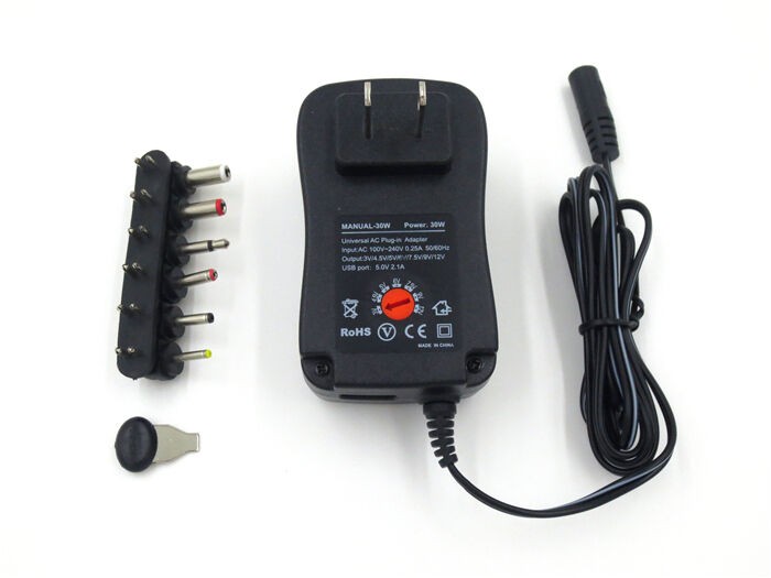 AC/DC MAINS REGULATED POWER ADAPTOR/SUPPLY 350MA/0.35A 3V/4.5V/5V/6V/7.5V/9V/12V