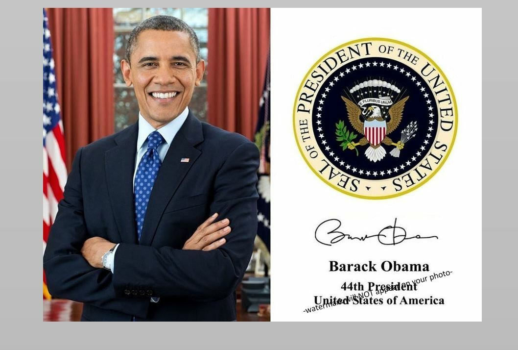 President Barack Obama Official PHOTO Portrait Art Print Seal Autograph Repro President Barack Obama Official PHOTO Portrait Art Print Seal Autograph Repro