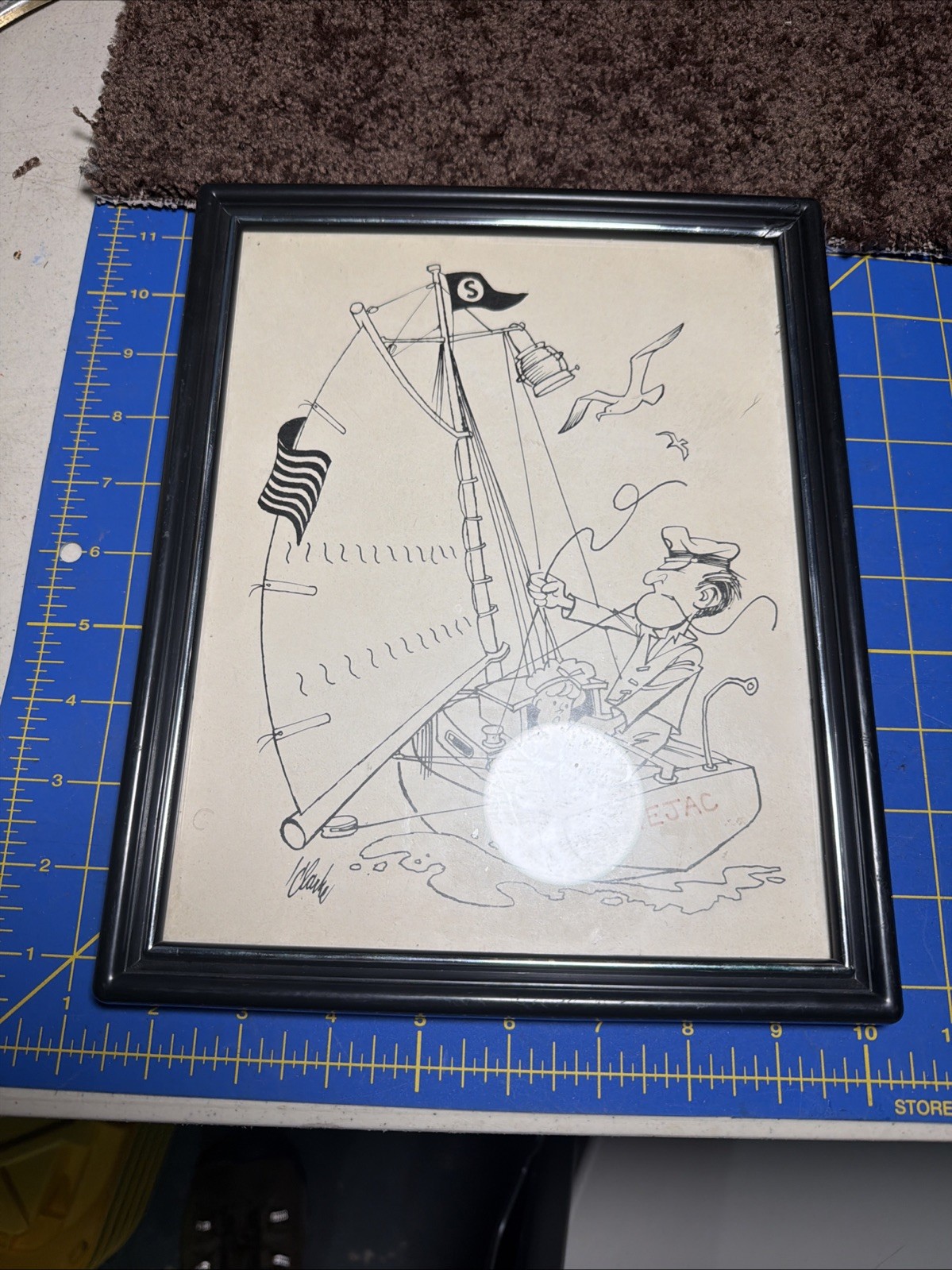 Vintage, Cartoon Political Newspaper Signed