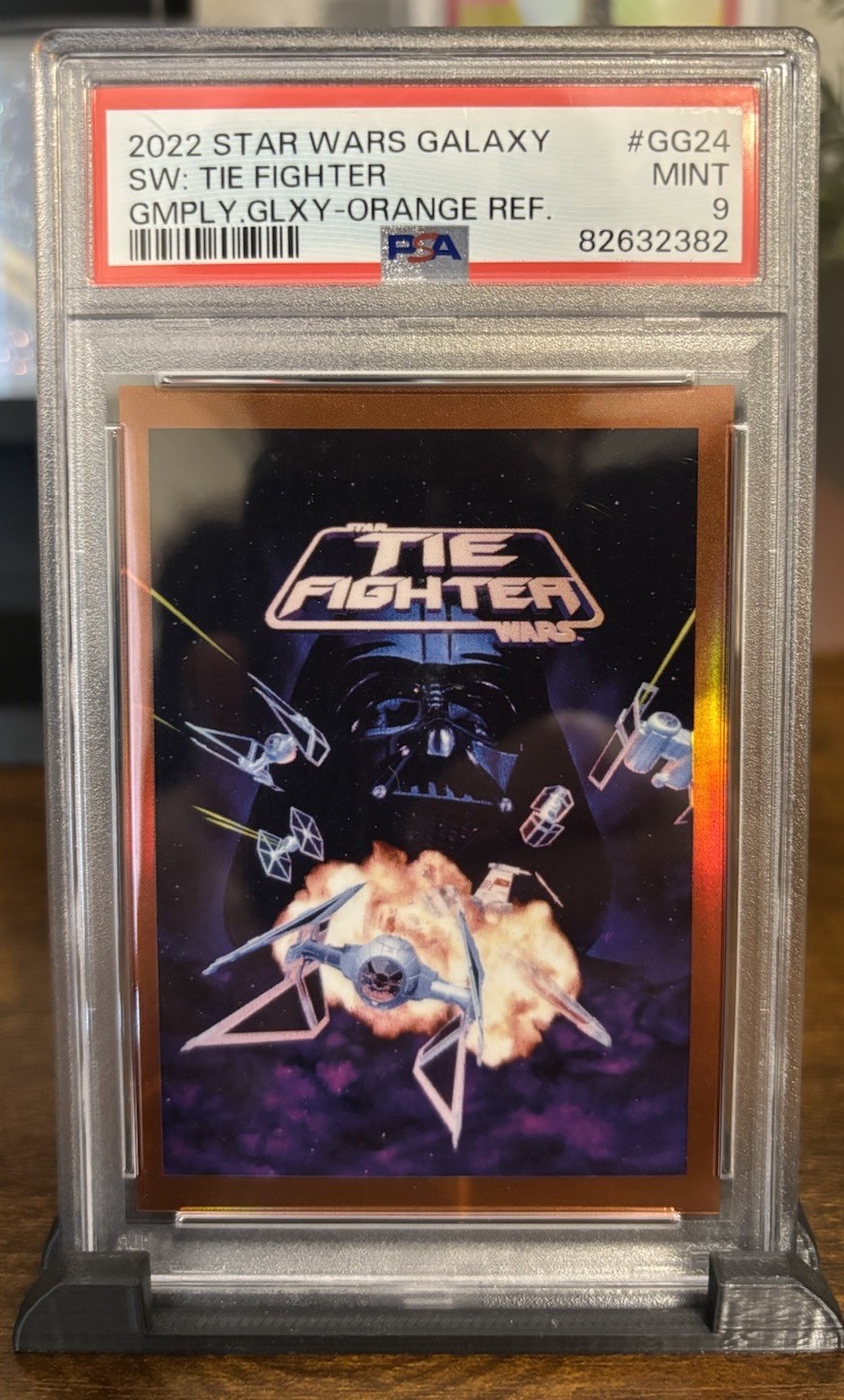 2022 Star Wars Galaxy Tie Fighter Gameplay Galaxy Art Orange Refractor /25 PSA 9