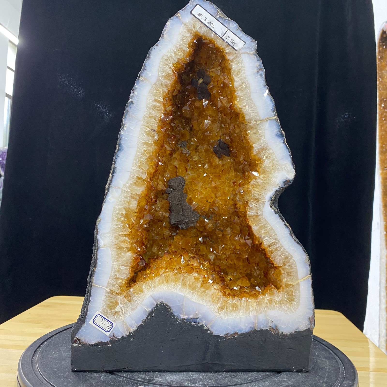 46.7lb Natural citrine geode quartz cluster crystal Cathedrals specimen Healing
