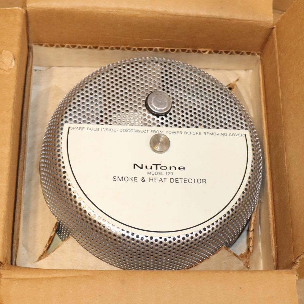 One Vintage NUTONE Model S-129 Smoke Heat Detector 120VAC  New in Box