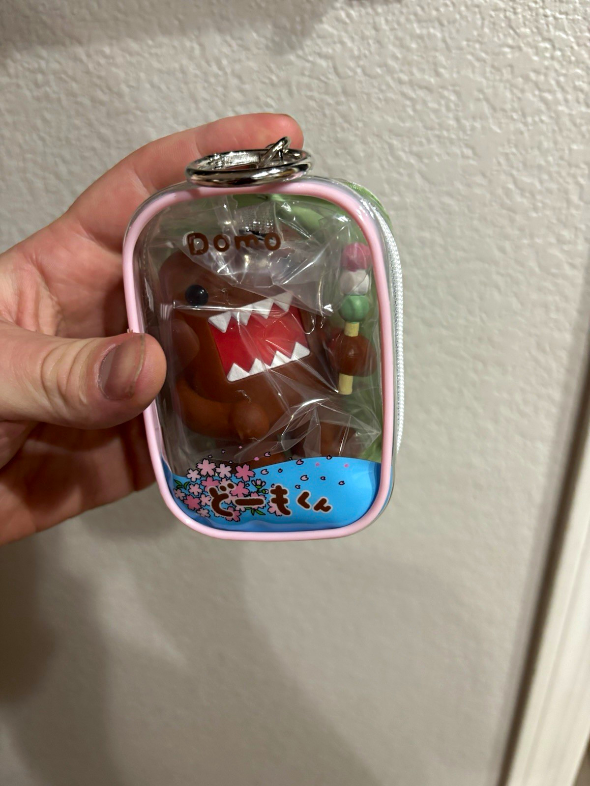 Rokimoto Domo kun Figurine Keychain Plastic Collectible w/ Mini Display Case