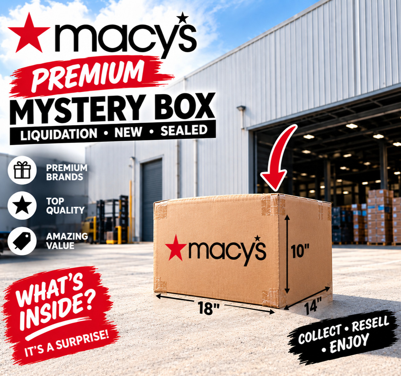 Premium Macy\'s mystery box - NEW Liquidation SALE Premium Macy\'s mystery box - NEW Liquidation SALE