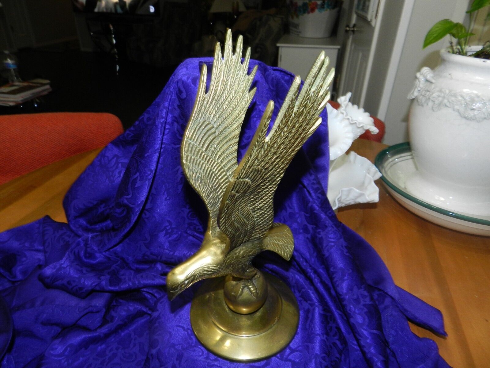 Vintage Leonard Collection Solid Brass Majestic Flying Eagle Figurine Statue