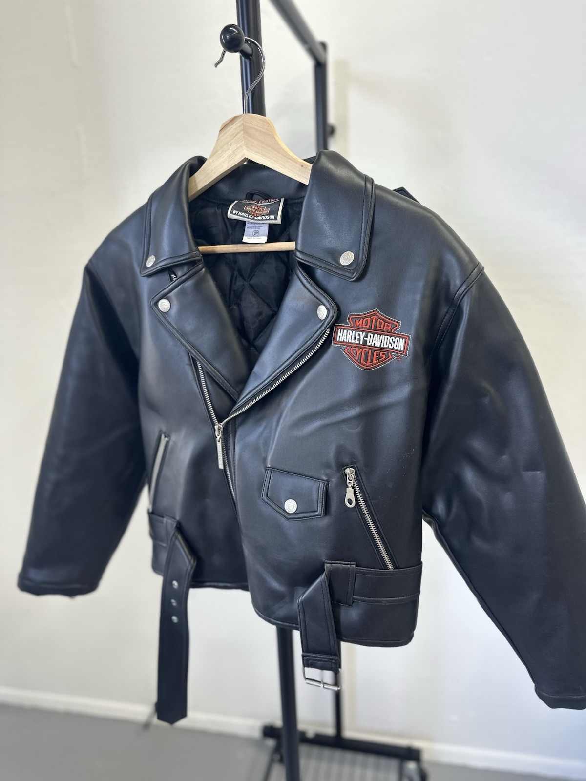 Harley Davidson Motorcycles Jacket Boys Medium 12/14 Faux Leather Harley Davidson Motorcycles Jacket Boys Medium 12/14 Faux Leather