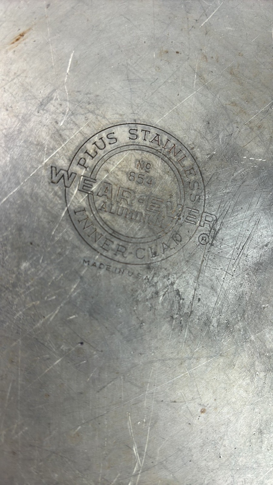 Vintage Wear-Ever Aluminum No. 854 Stockpot with Stainless Inner Clad