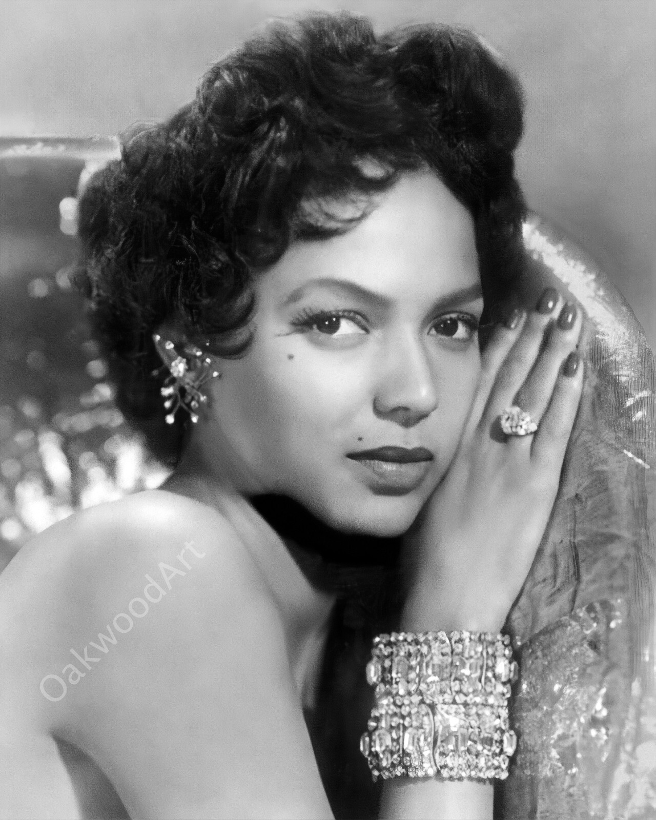 DOROTHY DANDRIDGE in Diamonds c1950s, Black Actress, Vintage Photo Reprint