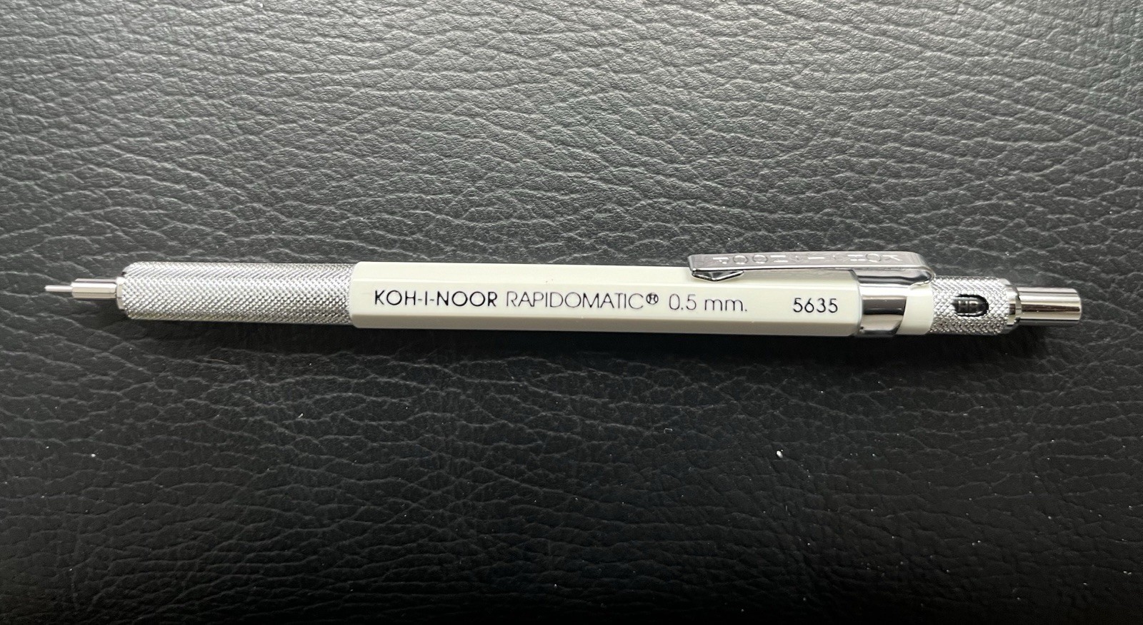 Vintage New Koh-I-Noor Rapidomatic 5635 0.5 mm White Barrel Mechanical Pencil 