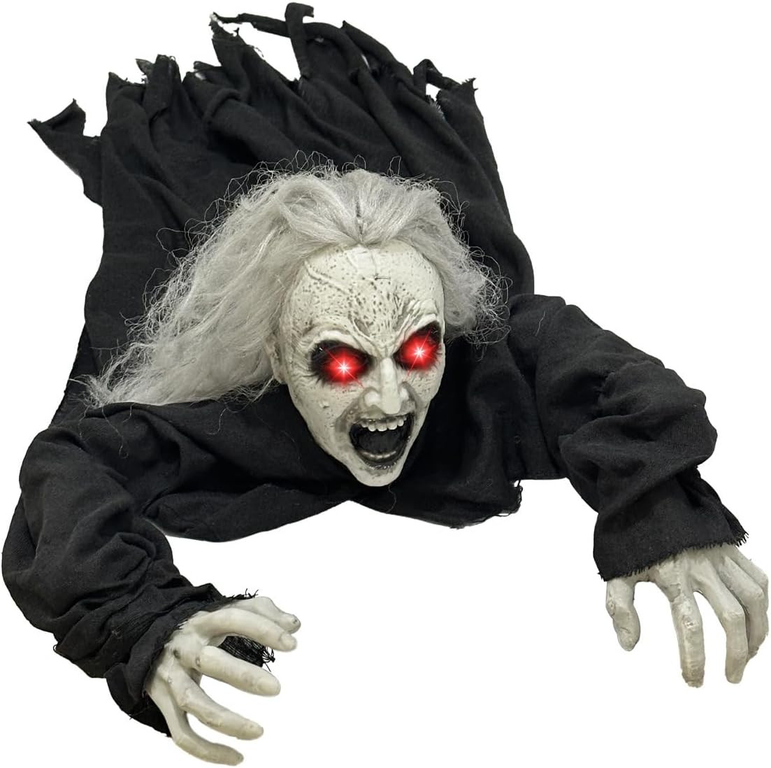 Halloween Crawling Zombie Prop, Scary Yard Decor Light Up Eyes & Sound Activated Halloween Crawling Zombie Prop, Scary Yard Decor Light Up Eyes & Sound Activated
