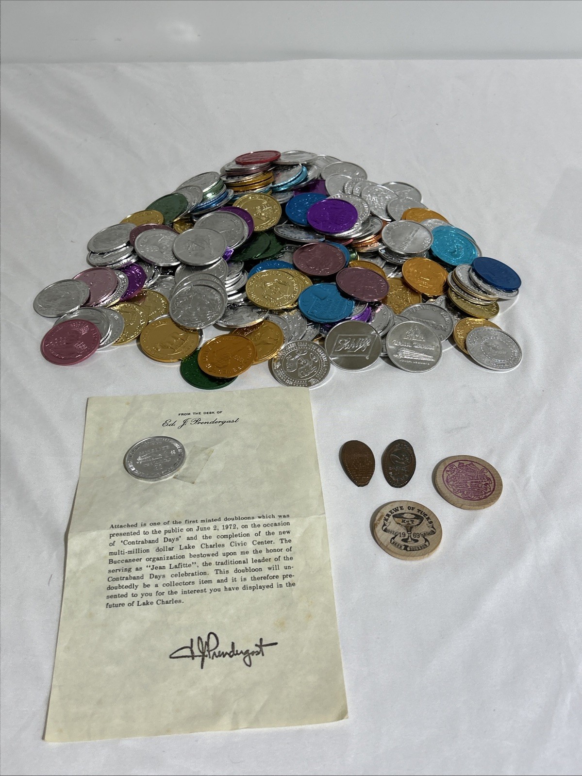 Vintage 60s-90s Mardi Gras/CONTRABAND DAYS Doubloon Parade Coins 180 Piece Lot