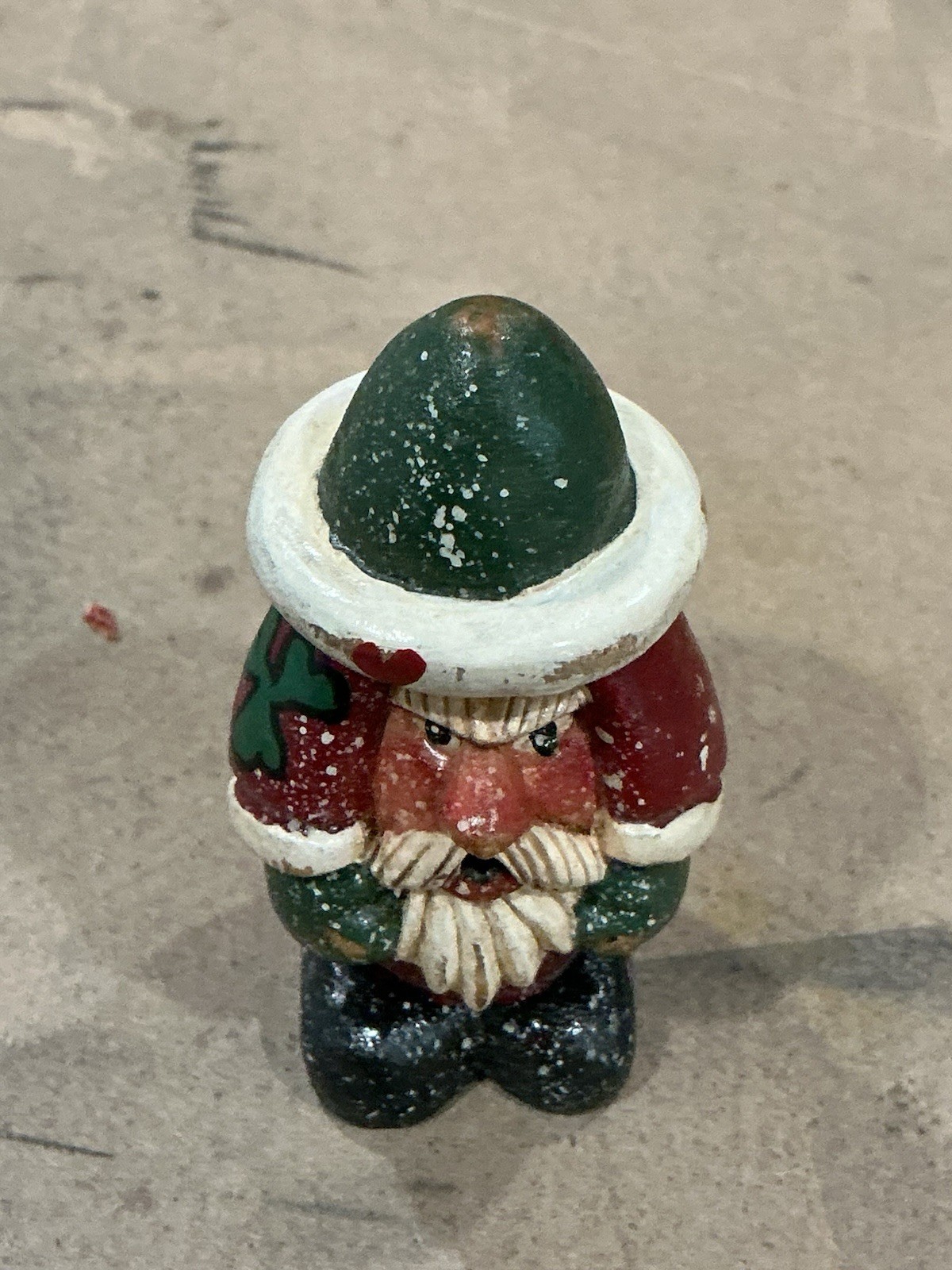 Authentic Hand Carved Wood Ray Goff Santa Shamrocks Limb Folk Art Signed 1992