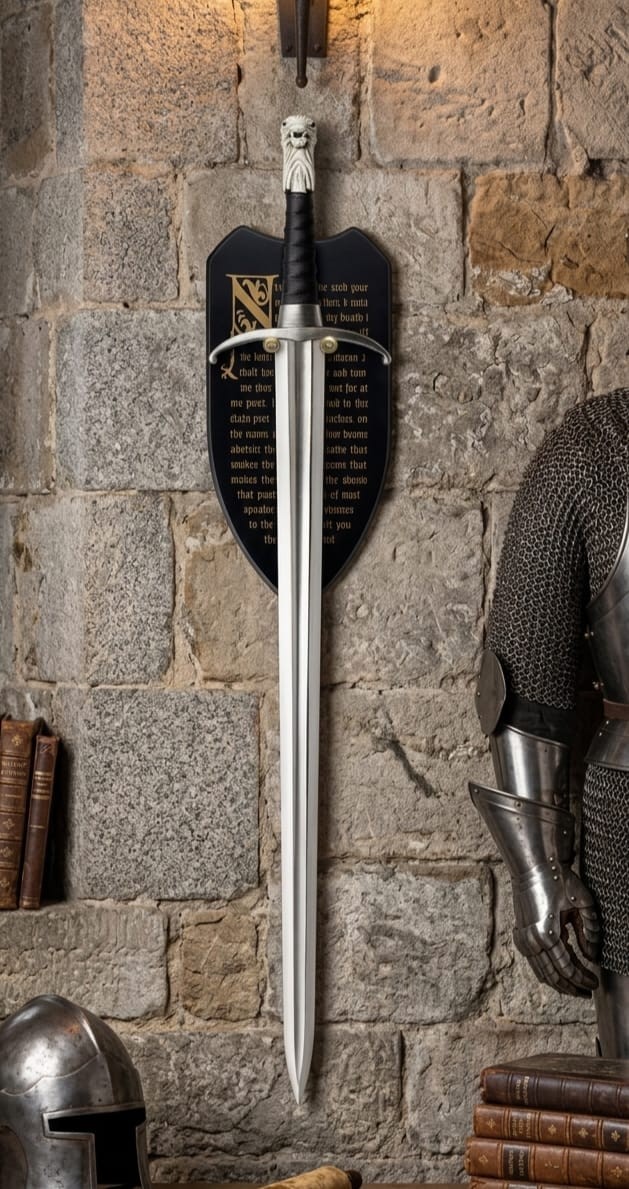 Longclaw Inspired Display Sword Jon Snow Style Fantasy Replica With Plaque