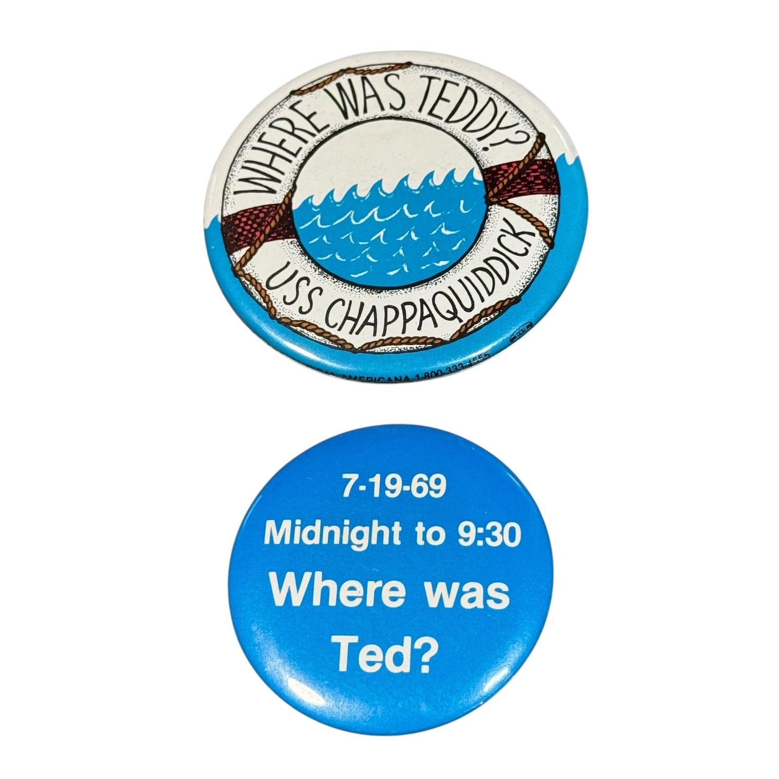 Vintage Ted Kennedy Chappaquiddick Where Was Ted Political Pinback Buttons Lot 2