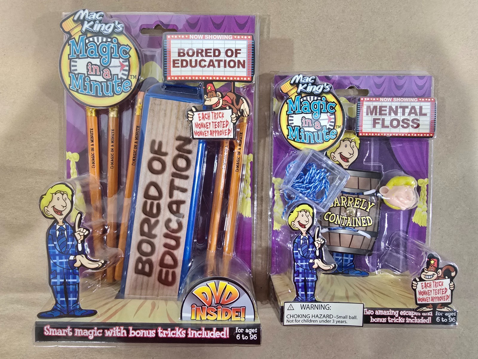 Vintage 2005 Mac Kings Magic In A Minute Mental Floss & Bored of Education NEW