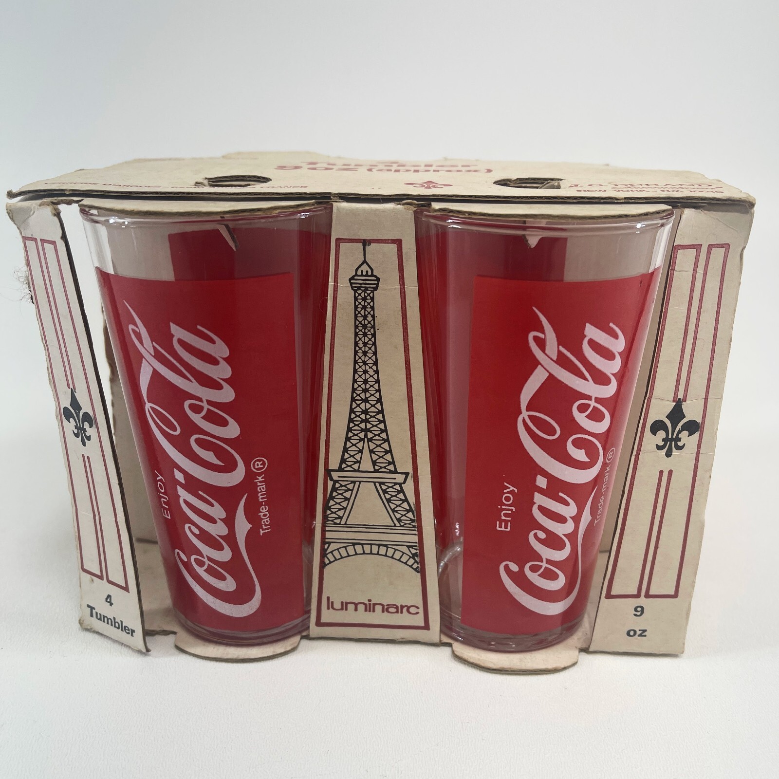 Vtg 1950\'s Coke Coca-Cola 9oz Glass Tumbler Set 4 Eiffel Tower France JG Durand Vtg 1950\'s Coke Coca-Cola 9oz Glass Tumbler Set 4 Eiffel Tower France JG Durand