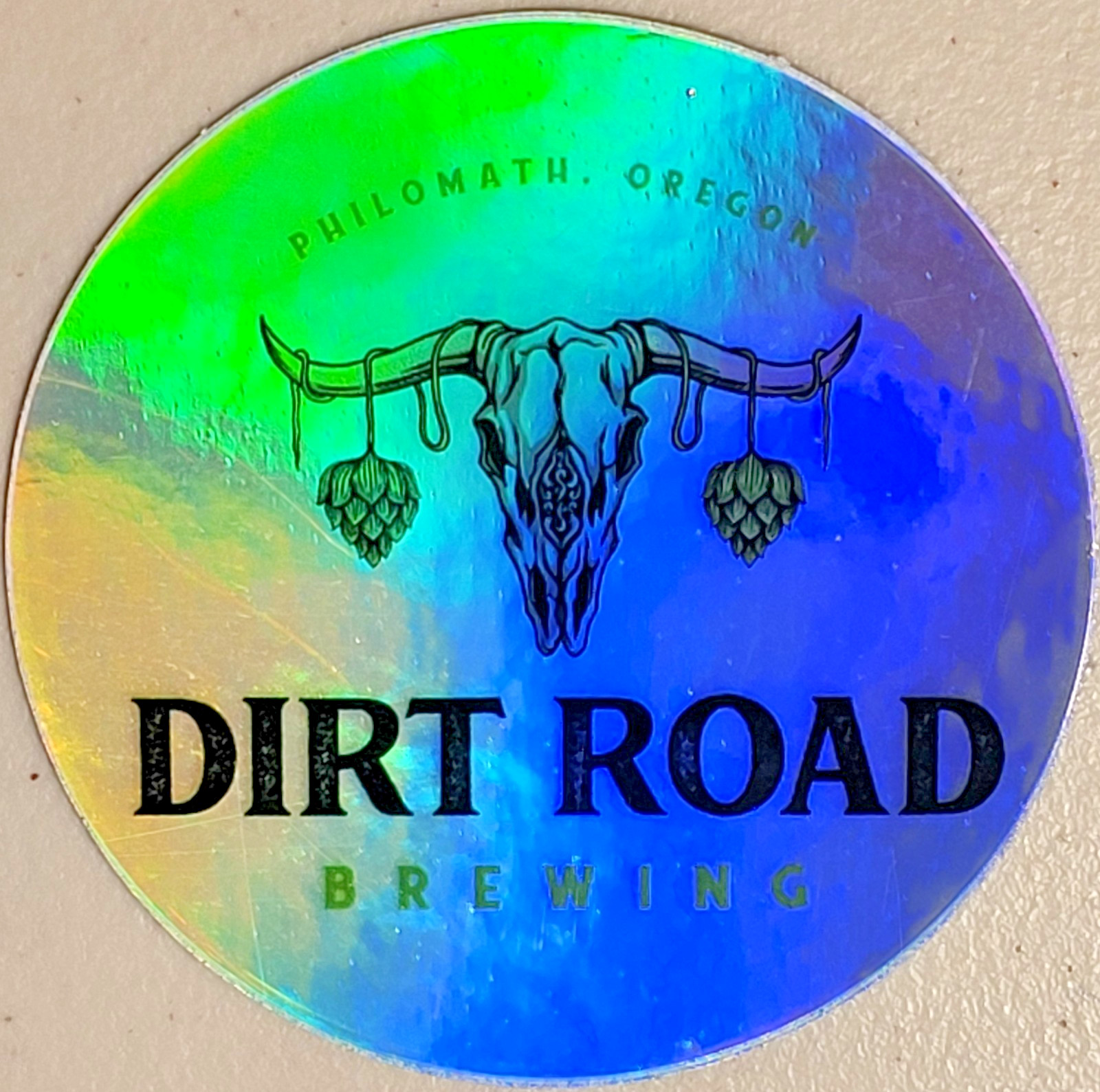 Dirt Road Brewing Holographic Logo Craft Beer Sticker Decal Brewery Philomath OR