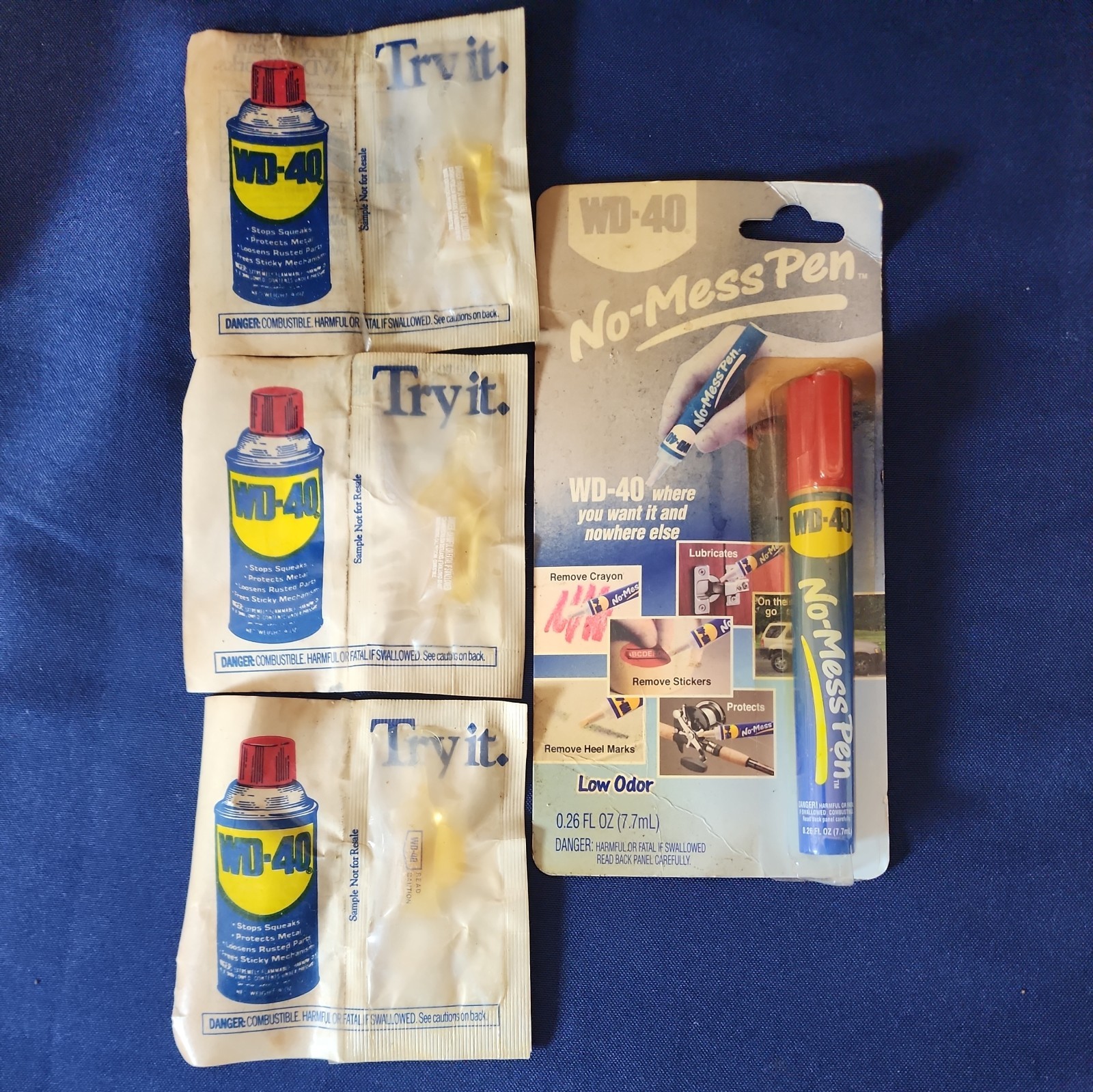Lot Of 3 Vintage Unopened Free Sample WD-40 + No Mess Pen New Unopened 