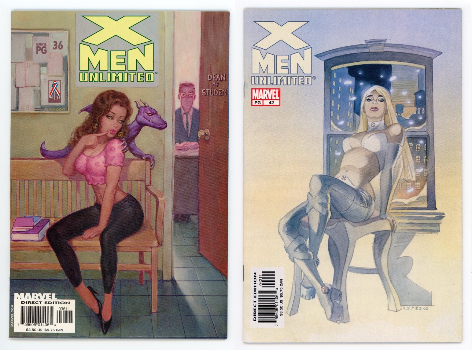 X-Men Unlimited #36 & 42 NM SET Good Girl Art White Queen Shadowcat 2002 Marvel X-Men Unlimited #36 & 42 NM SET Good Girl Art White Queen Shadowcat 2002 Marvel