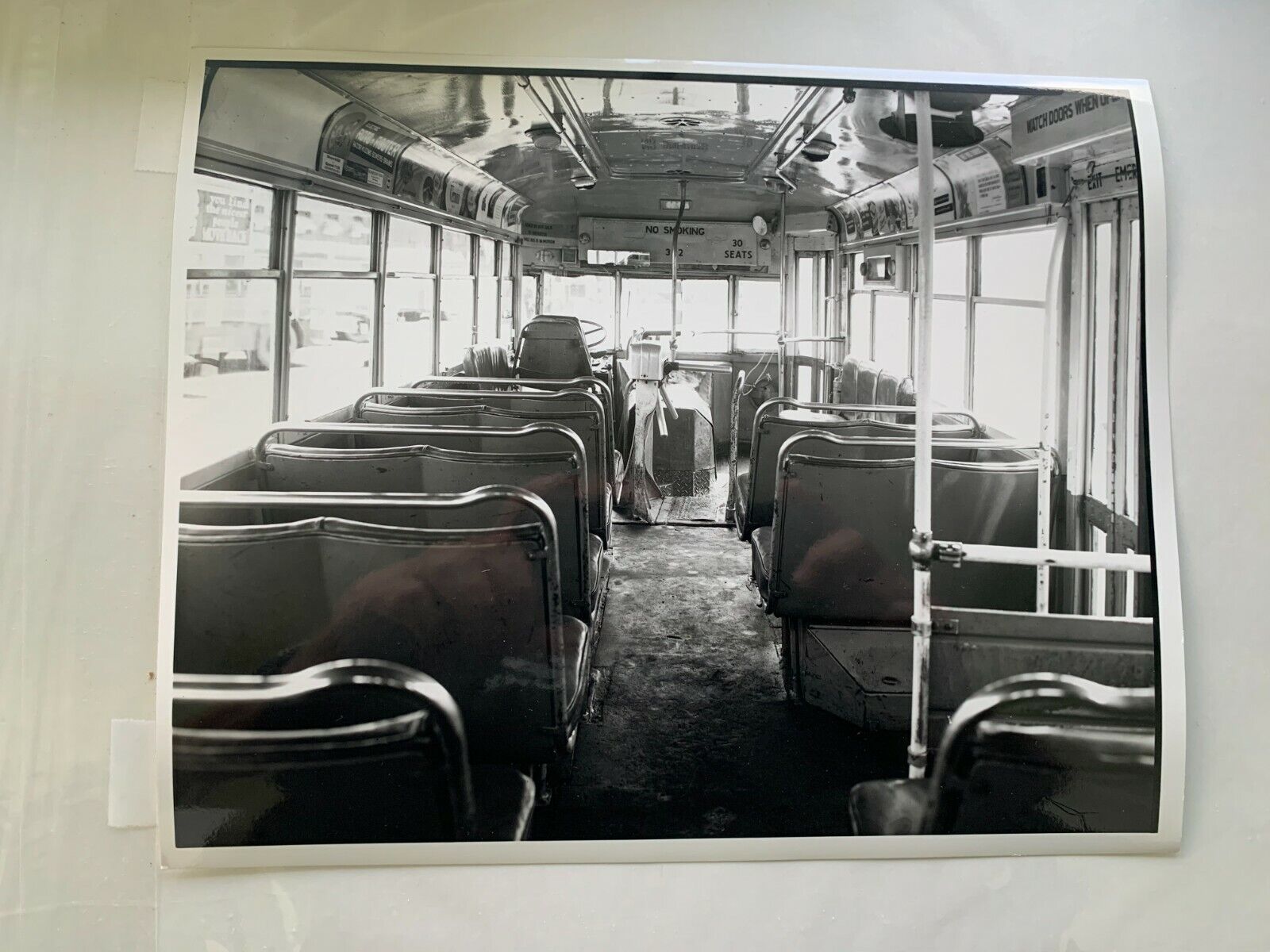 8X10 NY NYC BUS 382 AMAZING BLACK WHITE 1948 PHOTOGRAPH TURNSTILE COLLECTIBLE