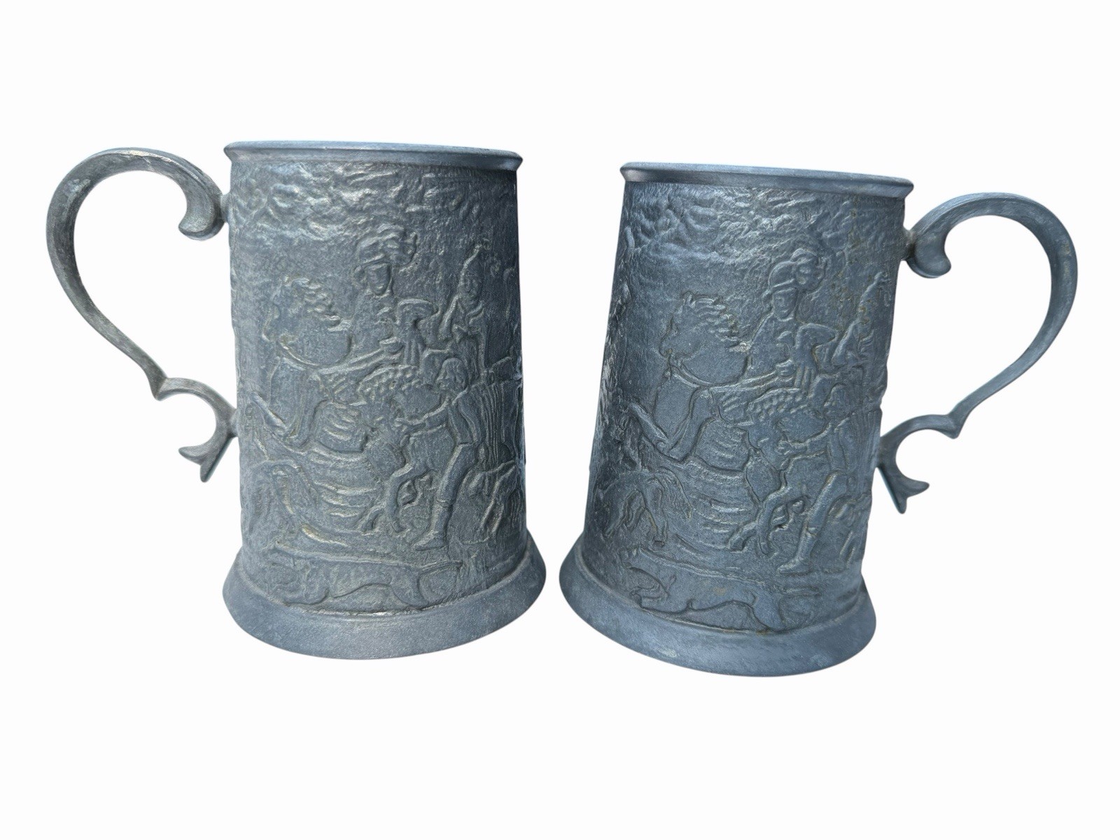 Pair VINTAGE NORLEANS METAL SOUVENIR MUG Made In ITALY
