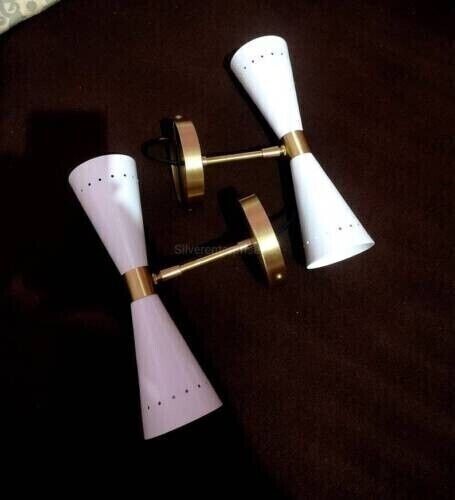 1950' s White Wall Sconce Diabolo Modern Italian Light Wall Fixture