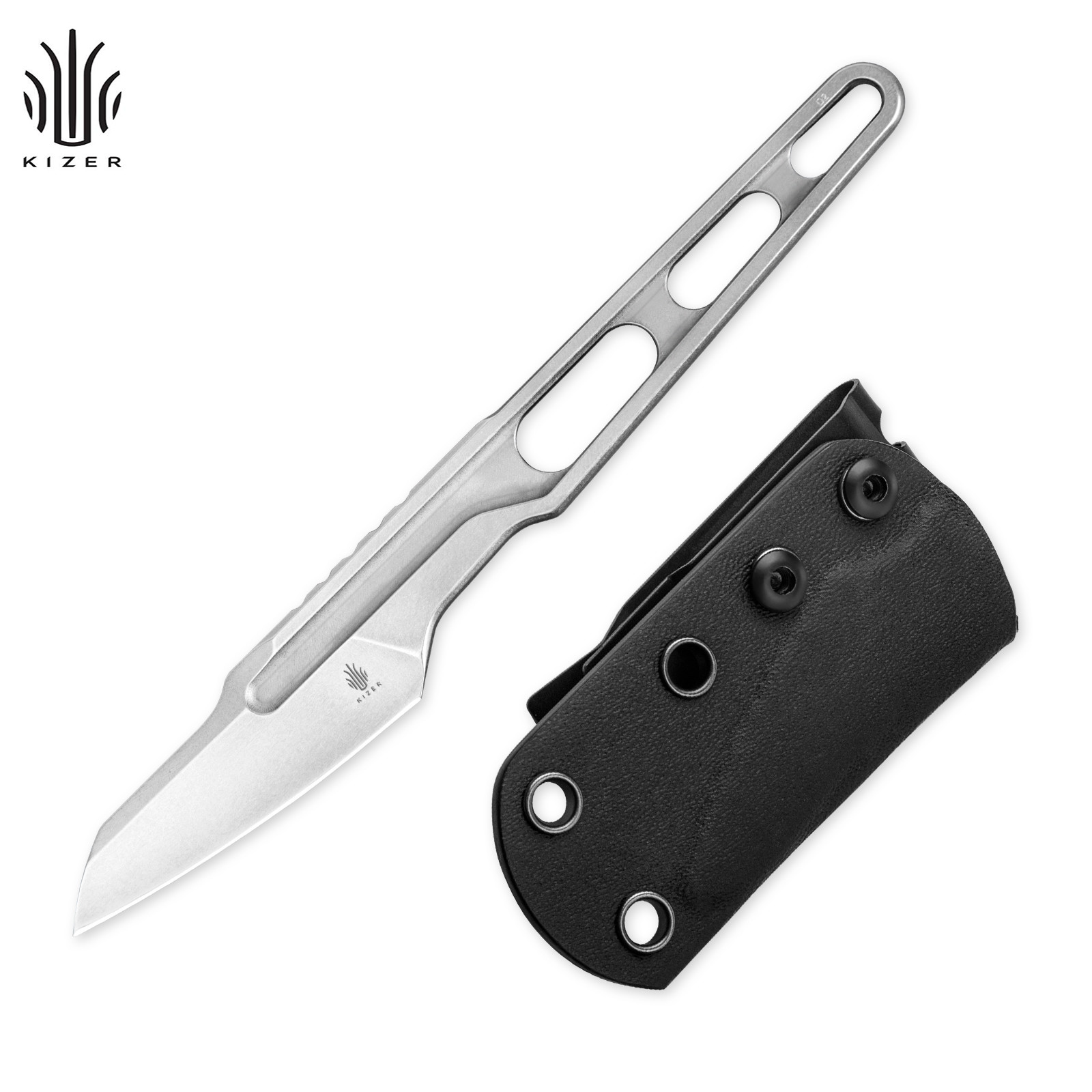 Kizer CUTTLER Straight Fixed Pocket Knife D2 Steel Blade & Handle+Sheath 1058A1