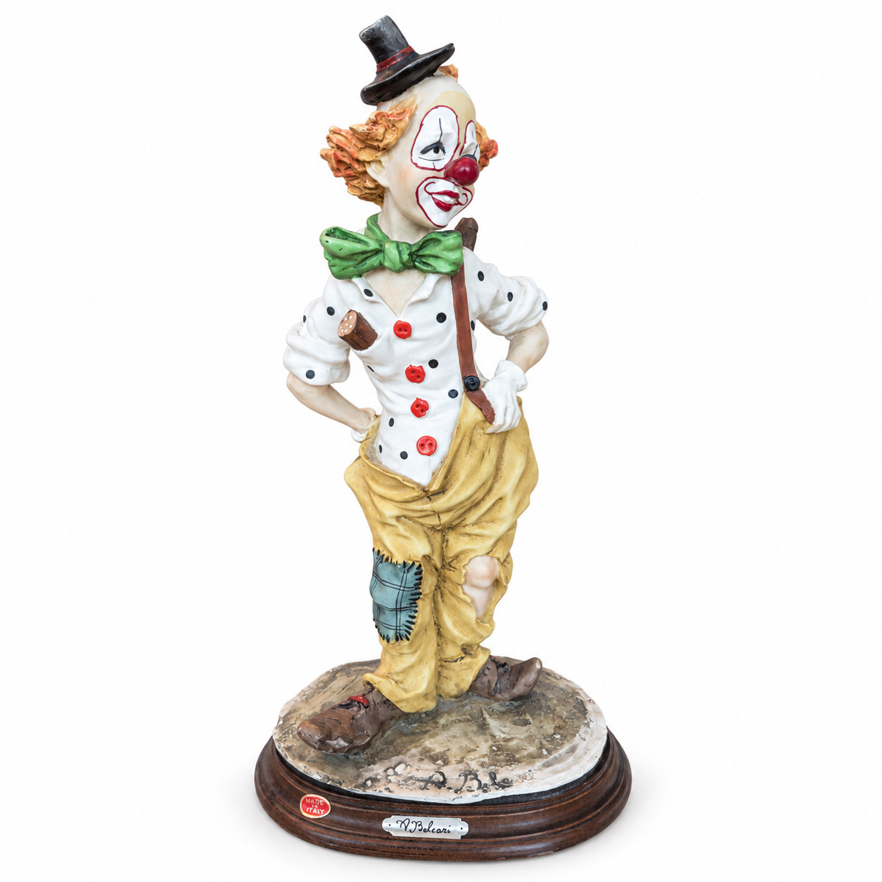 Vintage Auro Belcari Italian Clown Figurine 14.25